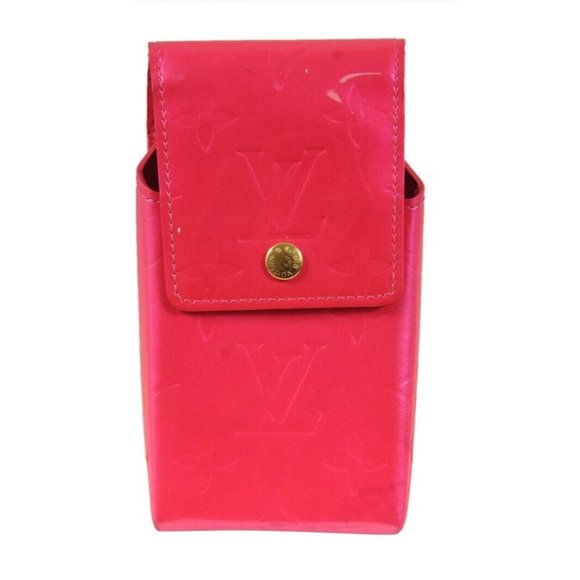 Louis Vuitton Vernis Cell Phone Case Card Wallet Pink Lv Monogram Patent Leather - Picture 1 of 9